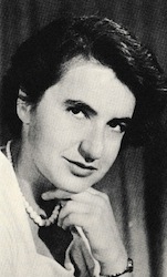 Figure 10. Rosalyn Franklin, whose X-ray crystallography work provided the final clue Watson and Crick needed to complete their model of DNA structure. Watson admitted in his book “The Double Helix” that Franklin’s data were stolen by her lab supervisor and given to Watson and Crick without her knowledge (ref. 13).